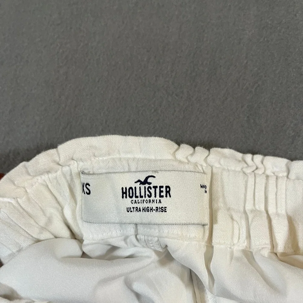 Hollister White Ultra High Rise Linen Shorts Women's XS Summer Blend - Picture 3 of 8